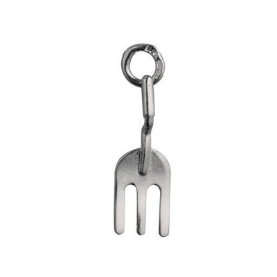 Silver 24x9mm gardeners fork charm