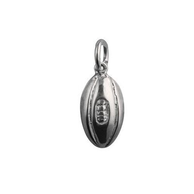 Silver 17x10mm rugby ball Charm