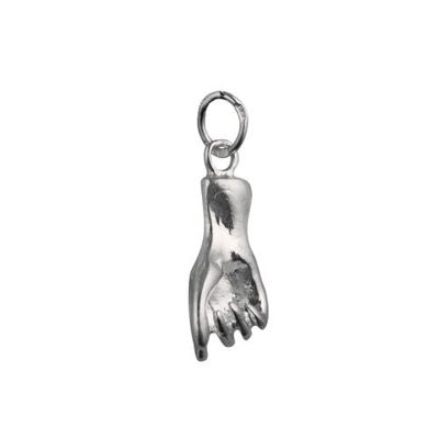 Silver 18x7mm divers hand as OK hand signal charm