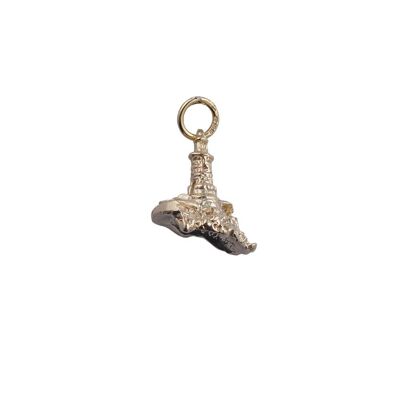 9ct 15x16mm lighthouse and rock charm