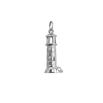Silver 23x10mm lighthouse charm