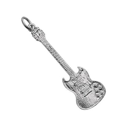 Silver 40x13mm electric guitar charm