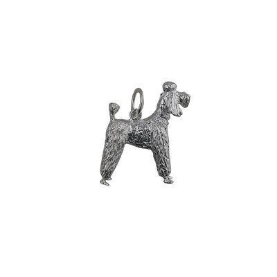 Silver 23x19mm Poodle Pendant or Charm