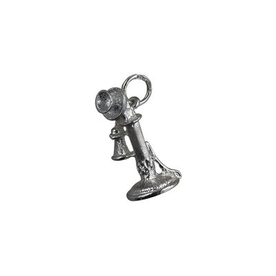 Silver 22x10mm 1930s Telephone Pendant or Charm