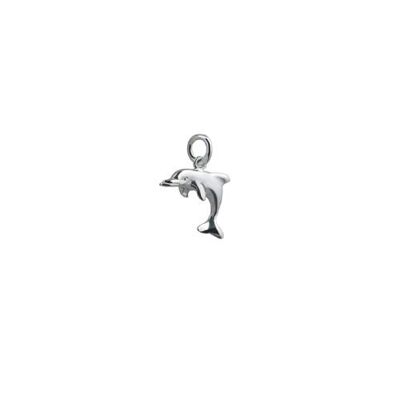 Silver 14x17mm leaping Dolphin Charm