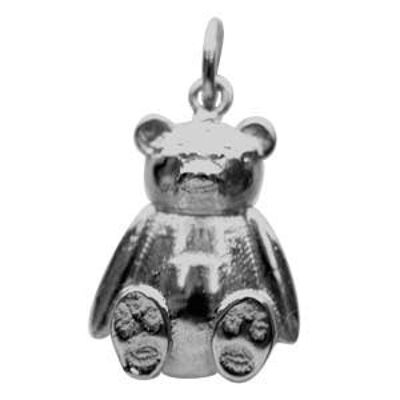 Silver 14x11mm Teddy bear Charm