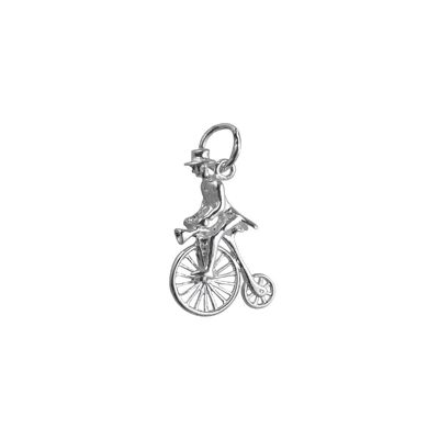 Silver 22x15mm Penny Farthing with rider in top hat Charm