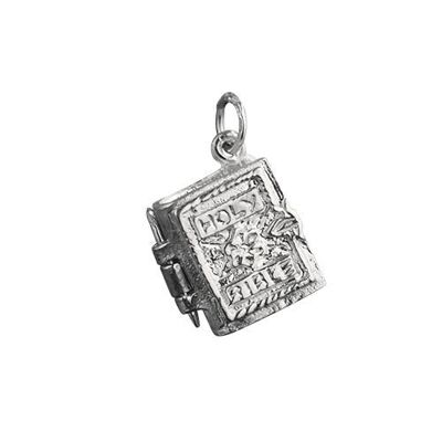 Silver 15x14mm The Holy Bible Charm
