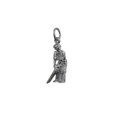 Silver 18x9mm Cricketer Pendant or Charm