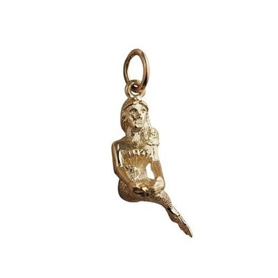 9ct Gold 20x6mm Mermaid Pendant or Charm