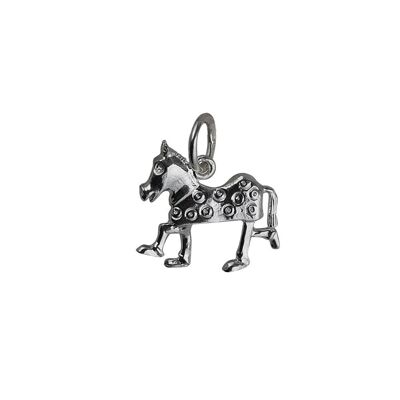 Silver 13x15mm Pantomime Horse Pendant or Charm
