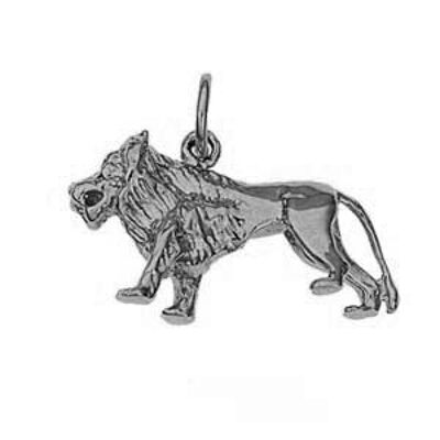 Silver 15x23mm Lion Pendant or Charm