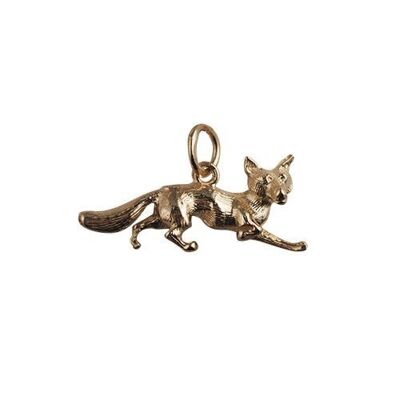 9ct 6x23mm running Fox Pendant or Charm