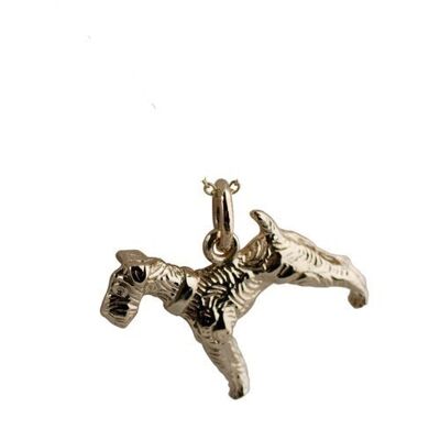 9ct 19x22mm Airedale terrier Pendant or Charm