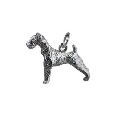 Silver 19x22m Airedale terrier Pendant or Charm