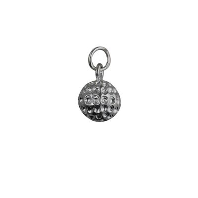 Silver 9mm Golf Ball Pendant or Charm