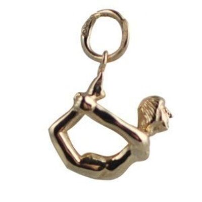 9ct 13x15mm Yoga position Pendant or Charm