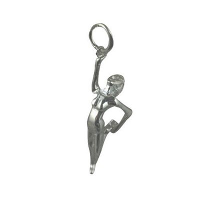 Silver 26x7mm Yoga position Pendant or Charm