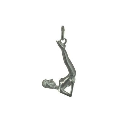 Silver 22x10mm Shoulder Stand Yoga position Pendant or Charm