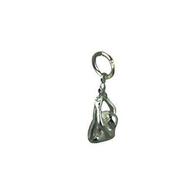 Silver 15x7mm intense stretch of the west Yoga position Pendant or Charm