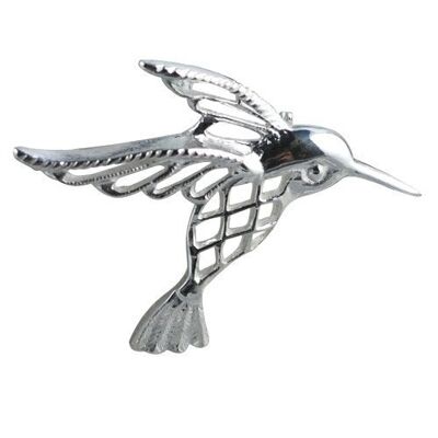 Silver 30x40mm Humming bird Brooch