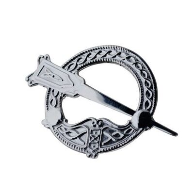 Silver 47x31mm embossed Tara Brooch