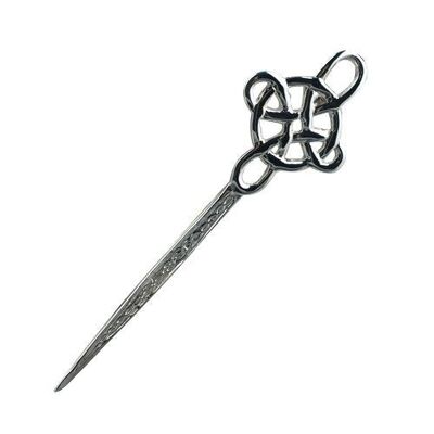 Silver 74x22mm embossed Kilt pin Brooch