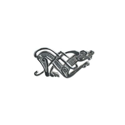 Silver 21x42mm Celtic animal Brooch