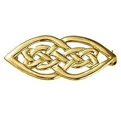 9ct 21x40mm Celtic knot design Brooch