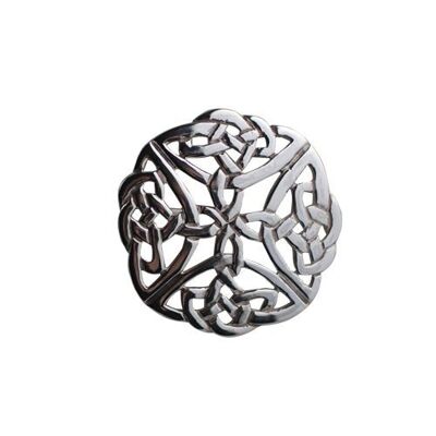 Silver 29mm round Celtic knot design Brooch
