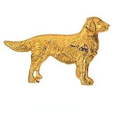 9ct 25x40mm Long haired Labrador Brooch