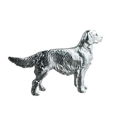 Silver 25x40mm Long haired Labrador Brooch