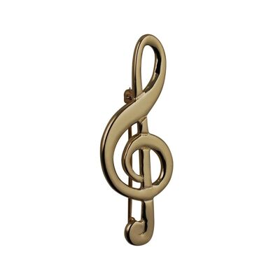 9ct 50x20mm G Clef Brooch