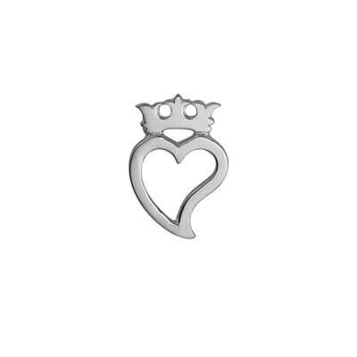 Silver 35x24mm Luckenbooth Heart and Crown Brooch