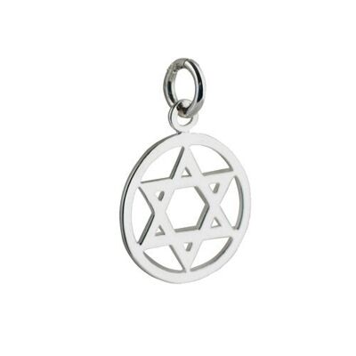 Silver 16mm plain Star of David Pendant