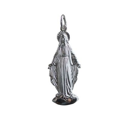 Silver 35x16mm full figure Madonna Pendant