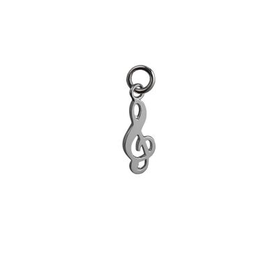 Silver 18x8mm plain G Cleff Pendant or cham