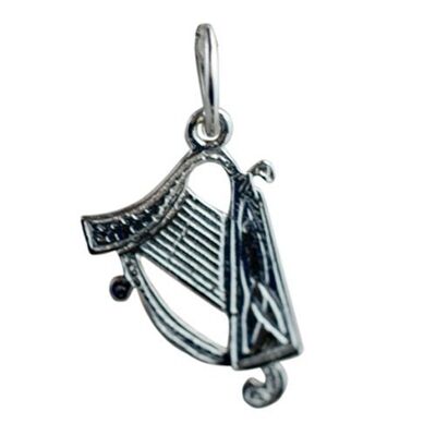 Silver 15x11mm Harp Charm