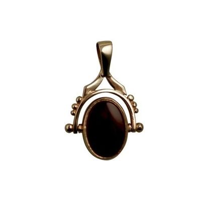 9ct rose 29x20mm 2 stone Spinning Fob Pendant