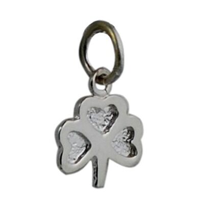 Silver 9x9mm plain Shamrock Charm