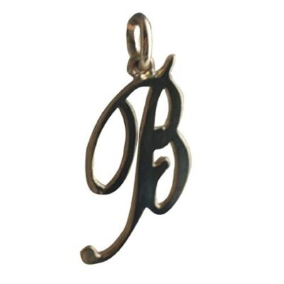 9ct 26x13mm plain Palace script Initial B Pendant