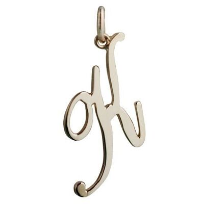 9ct 30x15mm plain Palace script Initial K Pendant