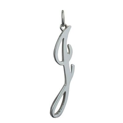 Silver 34x7mm plain Palace script Initial J Pendant