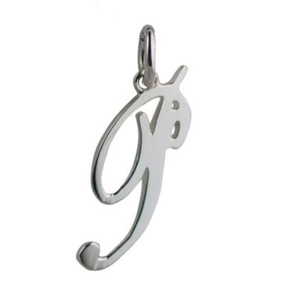 Silver 25x10mm plain Palace script Initial P Pendant