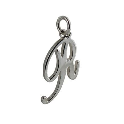 Silver 26x14mm plain Palace script Initial R Pendant