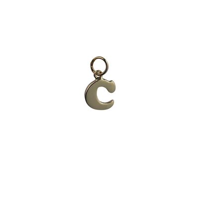 9ct 10x10mm plain Initial C Pendant or Charm