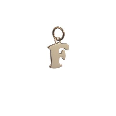 9ct 10x10mm plain Initial F Pendant or Charm