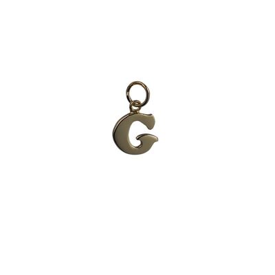 9ct 11x12mm plain Initial G Pendant or Charm