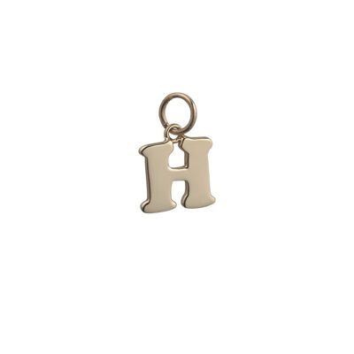 9ct 11x12mm plain Initial H Pendant or Charm