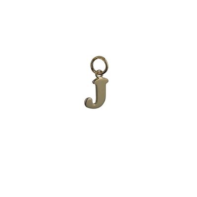 9ct 9x11mm plain Initial J Pendant or Charm